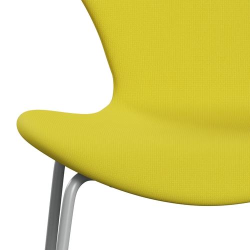 Fritz Hansen 3107 stol helt vadderad, nio grå/berömmelse gul