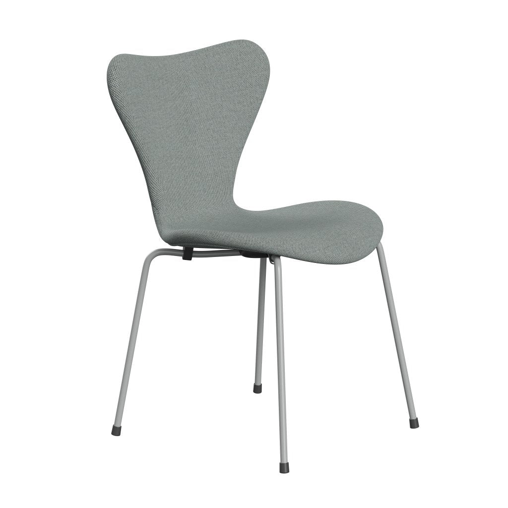 Fritz Hansen 3107 stol helt vadderad, nio grå/omväg blek aqua/naturlig