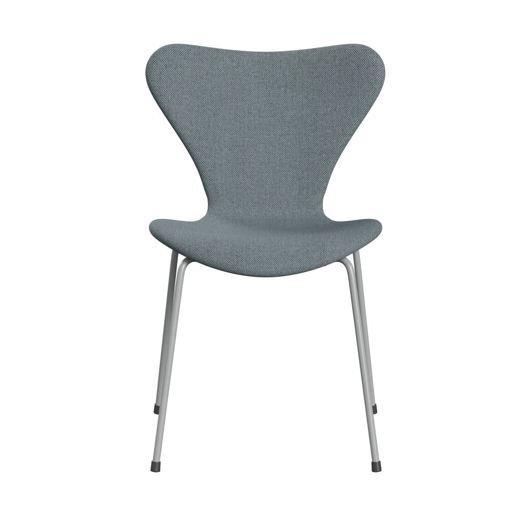 Fritz Hansen 3107 stol helt vadderad, nio grå/omskull ljusblå/naturlig