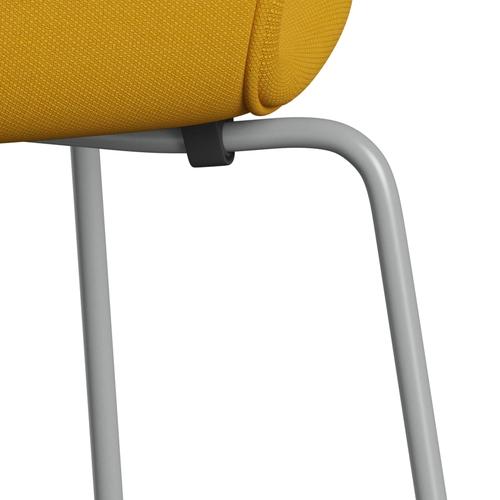 Fritz Hansen 3107 stol helt vadderad, nio grå/stålcuttrio gul