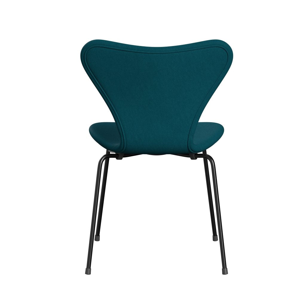 Fritz Hansen 3107 stol helt vadderad, svart/komfort grön/blå