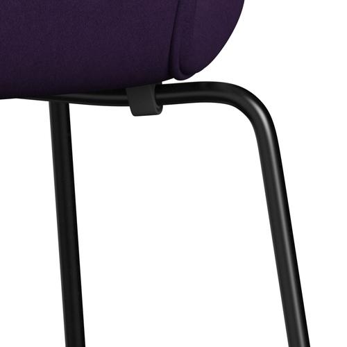 Fritz Hansen 3107 Stol Fuldpolstret, Sort/Comfort Mørk Lilla