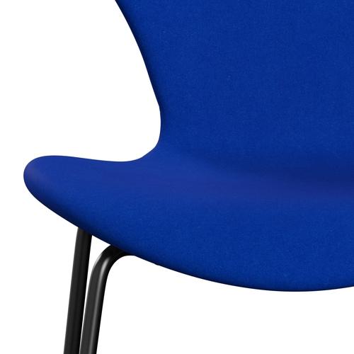 Fritz Hansen 3107 stol helt vadderad, svart/divina blå