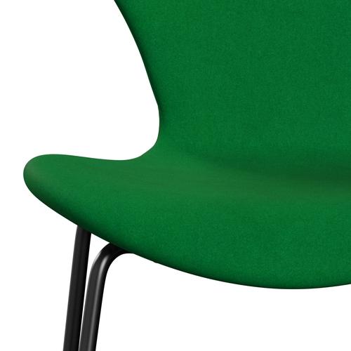 Fritz Hansen 3107 stol helt vadderad, svart/divina gräsgrön