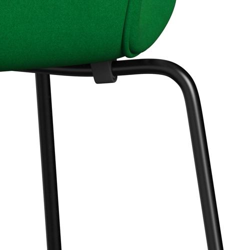 Fritz Hansen 3107 stol helt vadderad, svart/divina gräsgrön