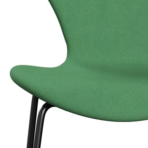 Fritz Hansen 3107 stol helt vadderad, svart/divina grön