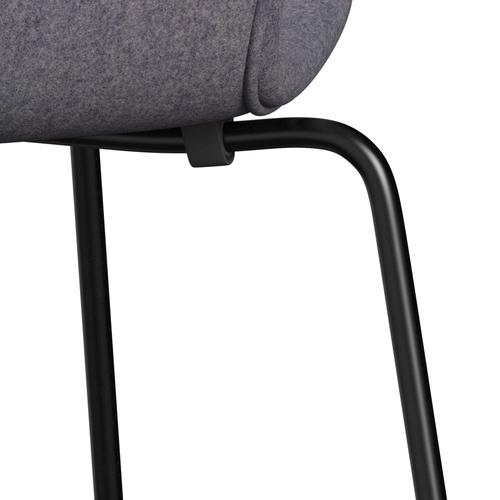 Fritz Hansen 3107 stol helt vadderad, svart/divina MD blekblå grå