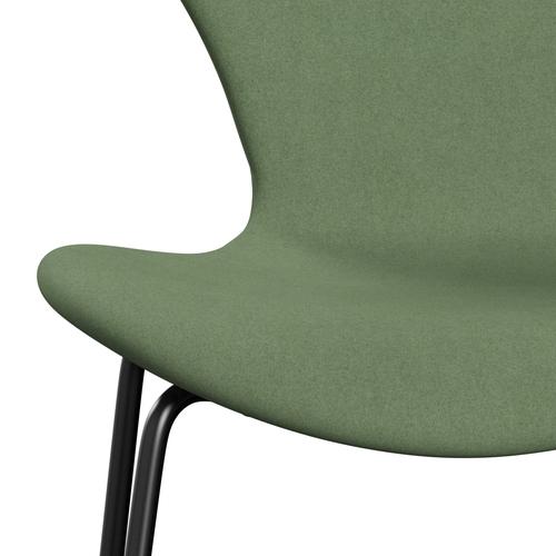 Fritz Hansen 3107 stol helt vadderad, svart/divina olivgrön