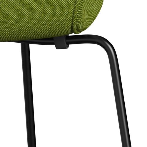 Fritz Hansen 3107 stol helt vadderad, svart/hallingdal grön