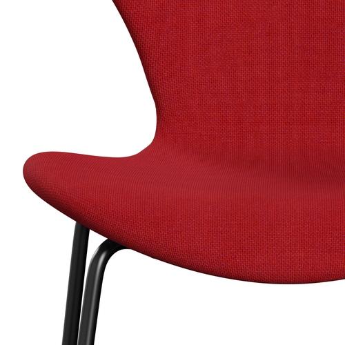 Fritz Hansen 3107 stol helt vadderad, svart/hallingdal röd (HAL680)