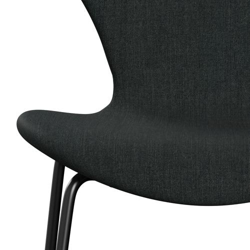 Fritz Hansen 3107 stol helt vadderad, svart/remix mörkblå/grå