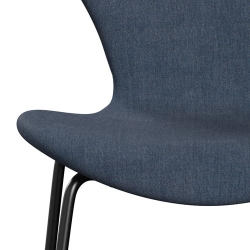 Fritz Hansen 3107 stol helt vadderad, svart/remix mörkblå (rem836)