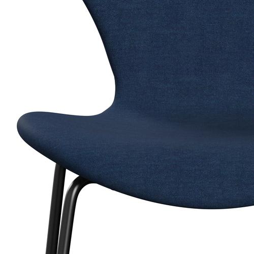 Fritz Hansen 3107 stol helt vadderad, svart/remix mörkblå (rem866)