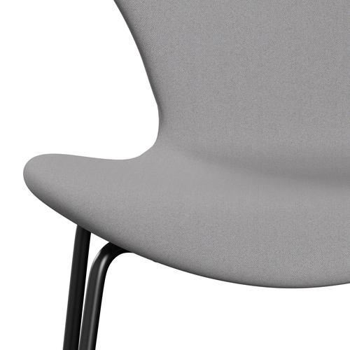 Fritz Hansen 3107 Stol Fuldpolstret, Sort/Remix Grey/Green