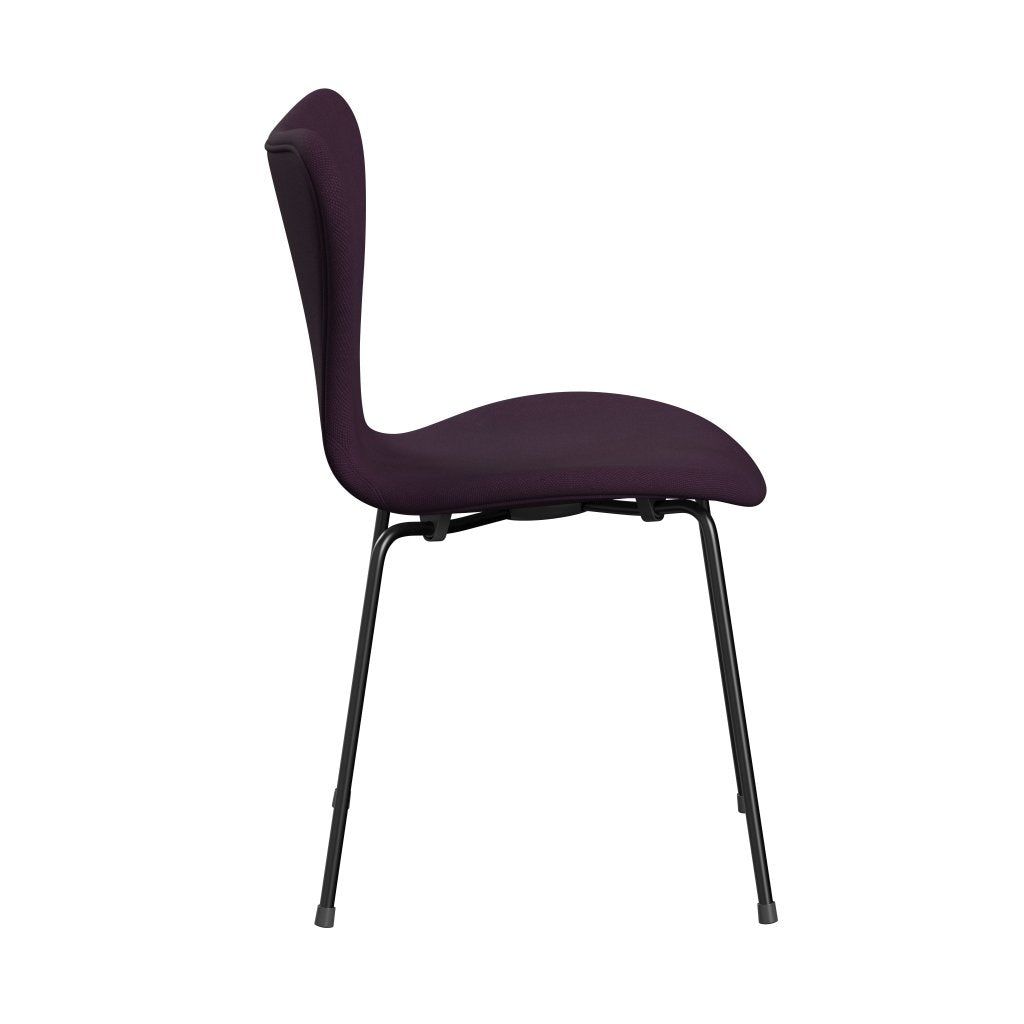 Fritz Hansen 3107 stol helt vadderad, svart/stålcut medium lila