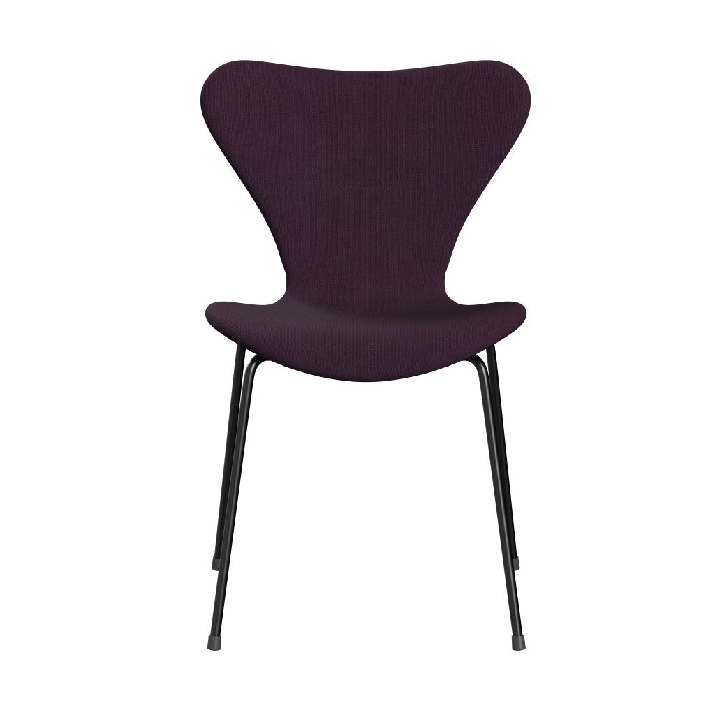 Fritz Hansen 3107 stol helt vadderad, svart/stålcut medium lila
