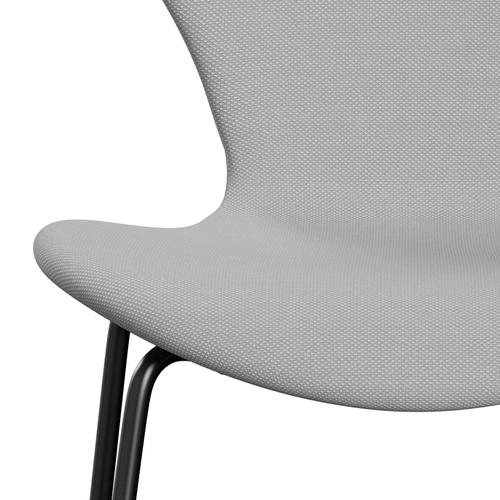 Fritz Hansen 3107 stol helt vadderad, svart/stålcuttrio vit & ljusgrå