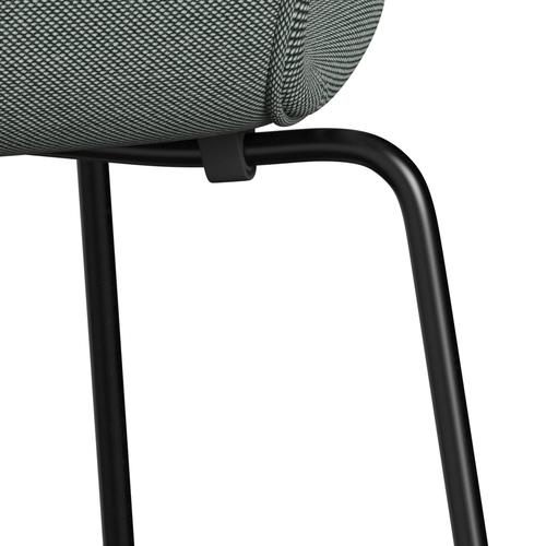 Fritz Hansen 3107 stol helt vadderad, svart/stålcuttrio whire/mörkgrön