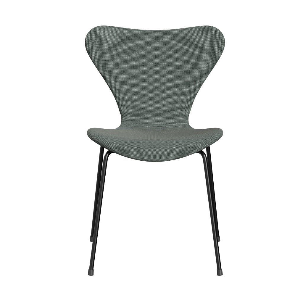 Fritz Hansen 3107 stol helt vadderad, svart/stålcuttrio whire/mörkgrön