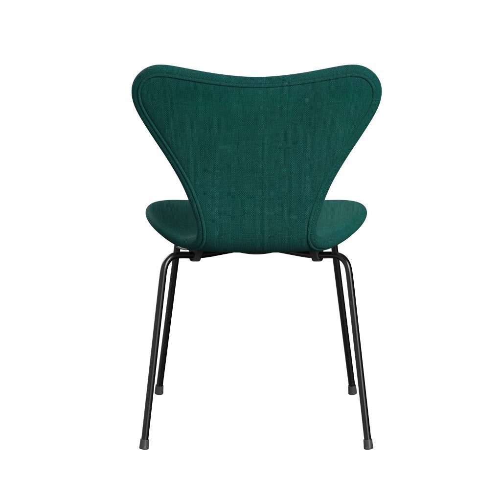 Fritz Hansen 3107 stol helt vadderad, svart/sunniva 2 grön