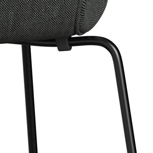 Fritz Hansen 3107 stol helt vadderad, svart/sunniva 2 ljusgrå/mörkgrå