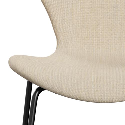 Fritz Hansen 3107 Stol Fuldpolstret, Sort/Sunniva 2 Sand