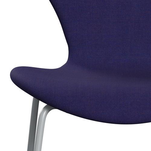 Fritz Hansen 3107 Stol Fuldpolstret, Silver Grey/Canvas Eclectic Blå