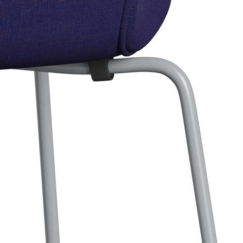 Fritz Hansen 3107 Stol Fuldpolstret, Silver Grey/Canvas Eclectic Blå