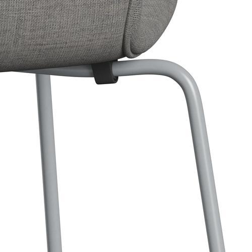 Fritz Hansen 3107 stol helt vadderad, silvergrå/duk ljusgrå