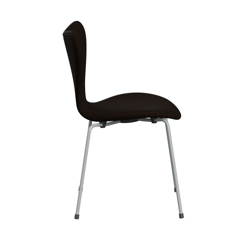 Fritz Hansen 3107 stol helt vadderad, silvergrå/komfortbrun (C01566)