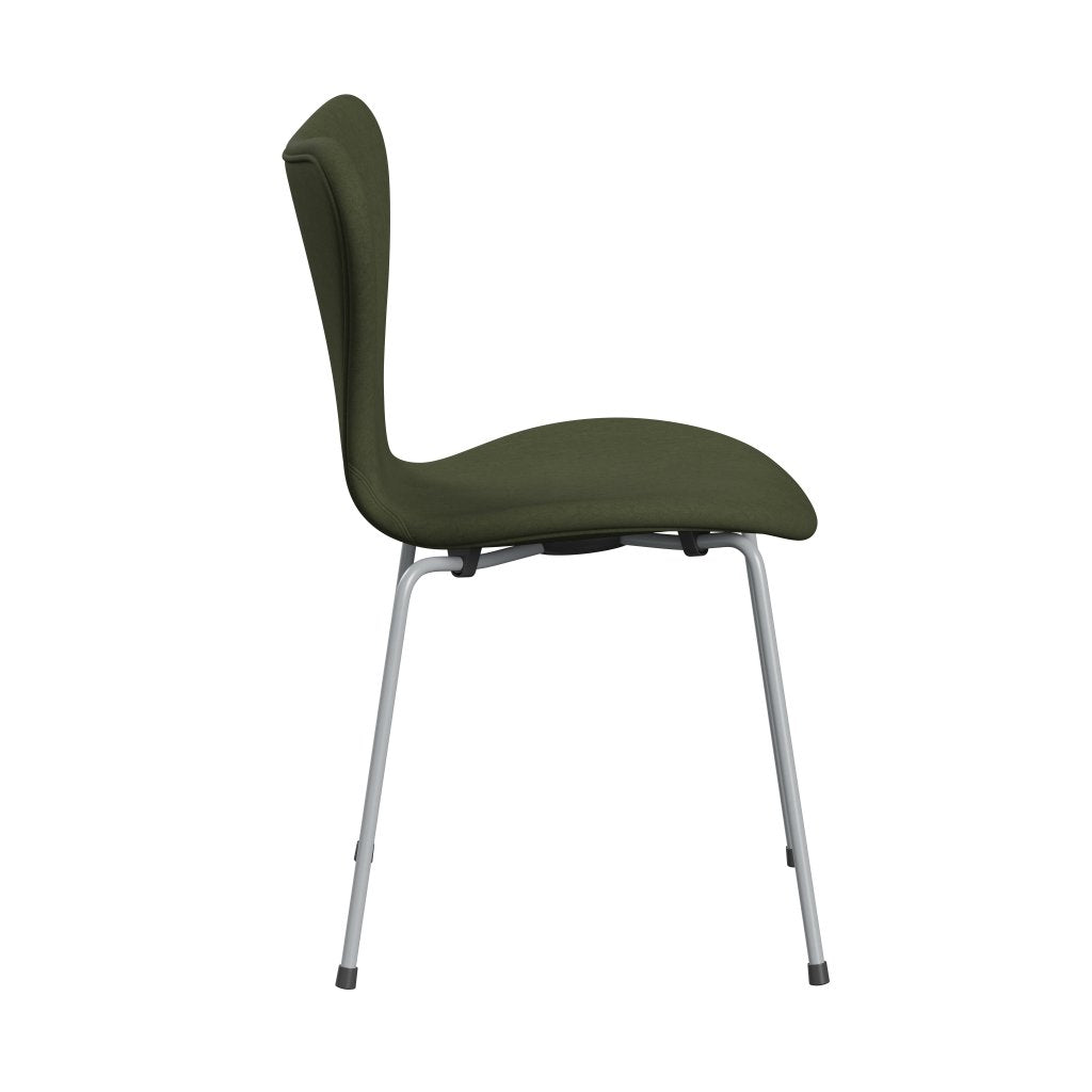 Fritz Hansen 3107 stol helt vadderad, silvergrå/komfortgrön/grå