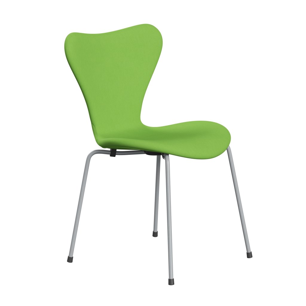 Fritz Hansen 3107 stol helt vadderad, silvergrå/komfort ljusgrön (C68010)