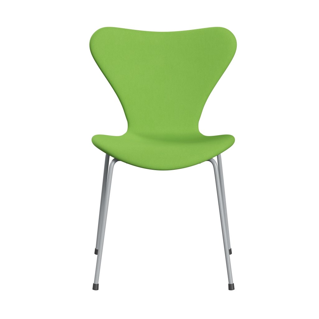 Fritz Hansen 3107 stol helt vadderad, silvergrå/komfort ljusgrön (C68010)