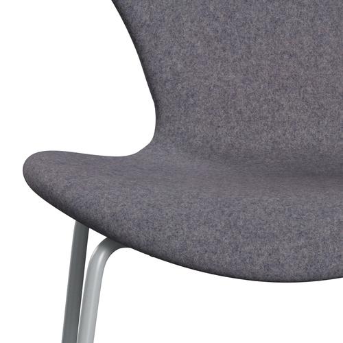 Fritz Hansen 3107 stol helt vadderad, silvergrå/divina MD blekblå grå