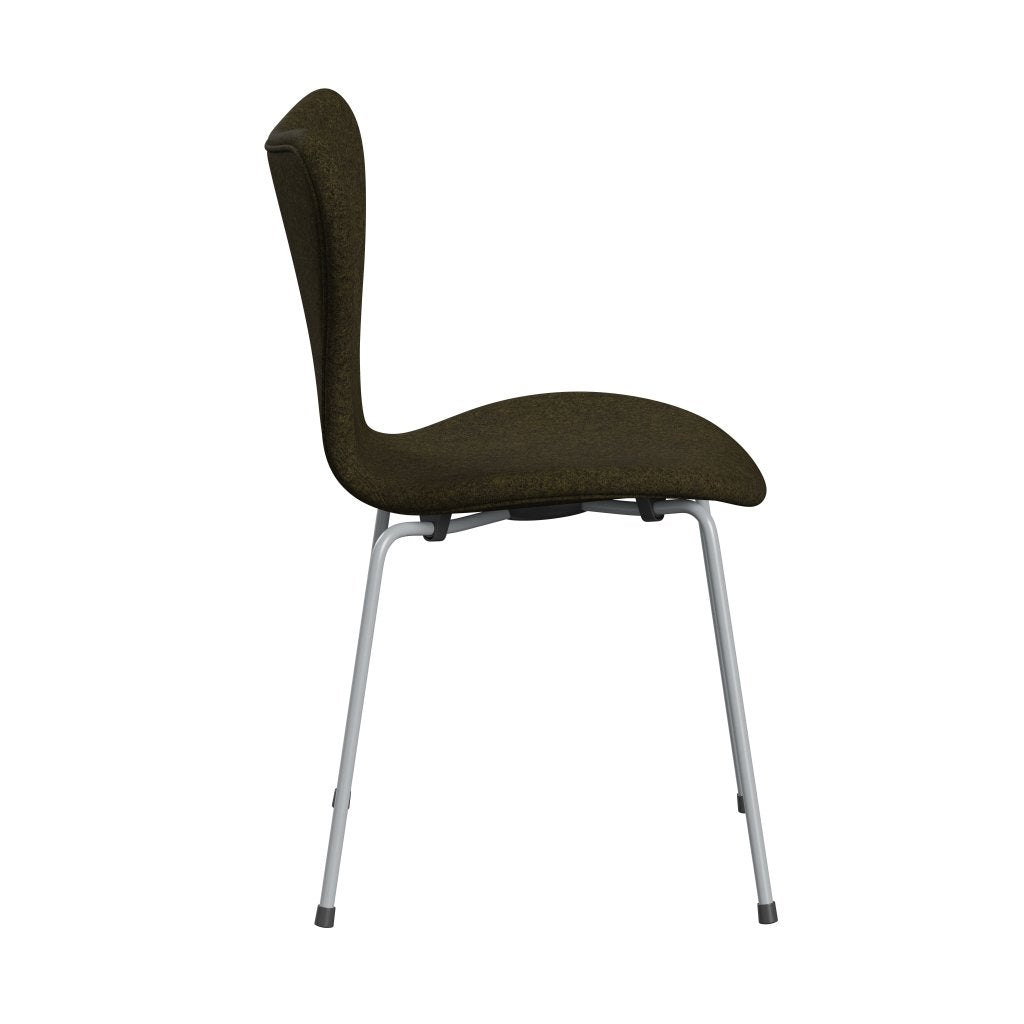 Fritz Hansen 3107 Stol Fuldpolstret, Silver Grey/Divina Melange Dusty Olive