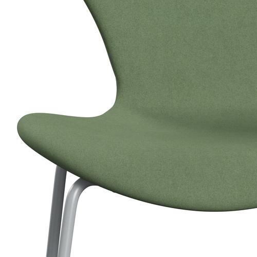 Fritz Hansen 3107 stol helt vadderad, silvergrå/divina olivgrön
