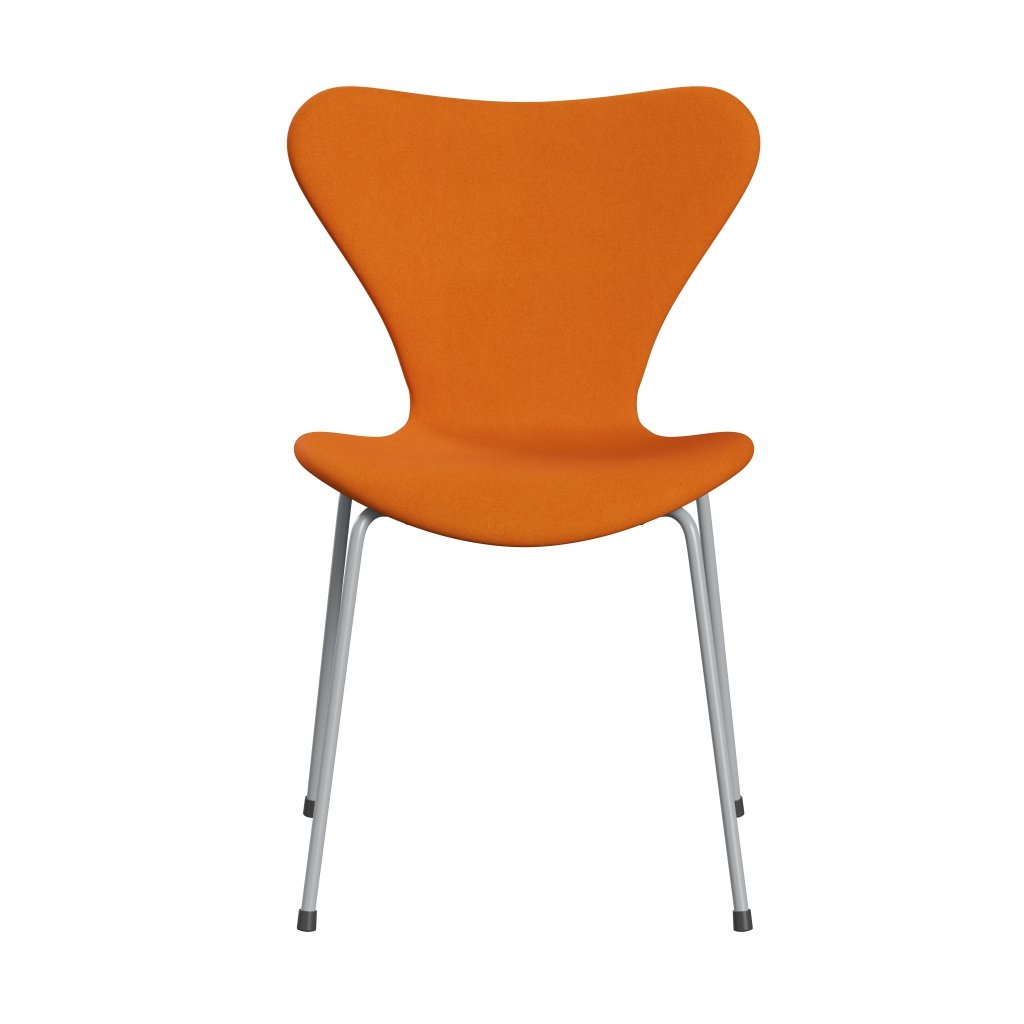 Fritz Hansen 3107 stol helt vadderad, silvergrå/divina orange (div444)