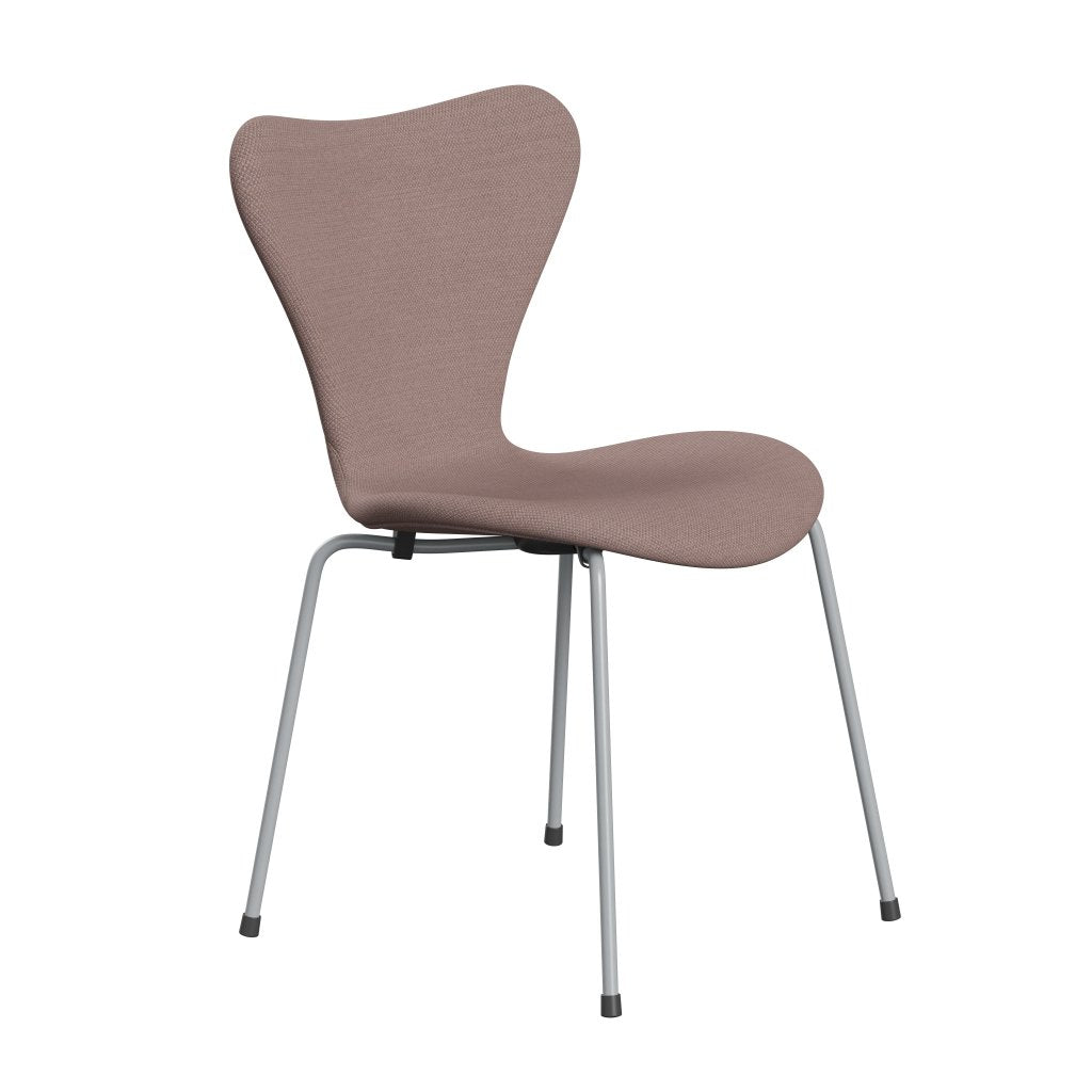 Fritz Hansen 3107 stol helt vadderad, silvergrå/fiord rosa/solbränna