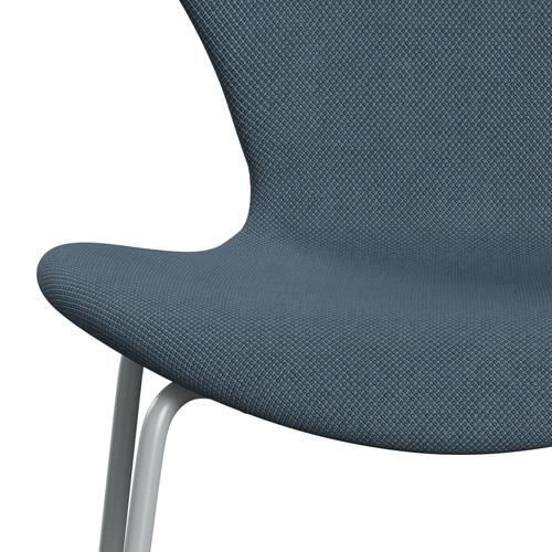 Fritz Hansen 3107 stol helt vadderad, silvergrå/fiord stenblå