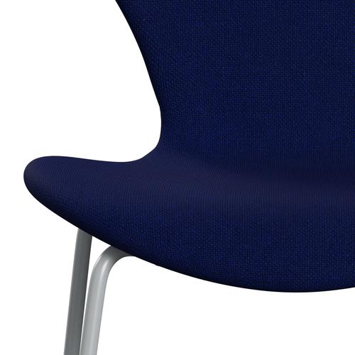 Fritz Hansen 3107 stol helt vadderad, silvergrå/hallingdal mörkblå