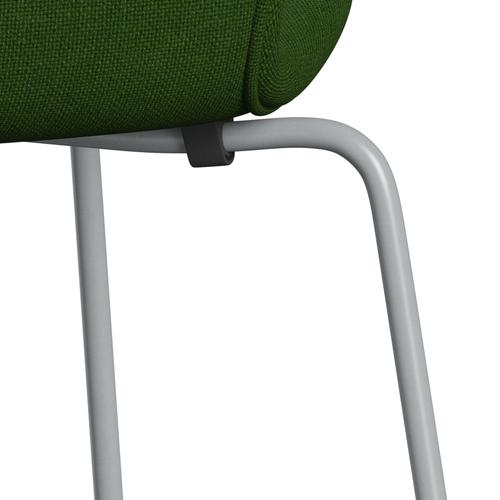 Fritz Hansen 3107 stol helt vadderad, silvergrå/hallingdal gräsgrön