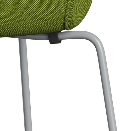 Fritz Hansen 3107 stol helt vadderad, silvergrå/hallingdal grön
