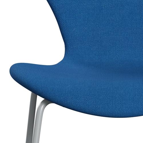 Fritz Hansen 3107 stol helt vadderad, silvergrå/hallingdal ljusblå