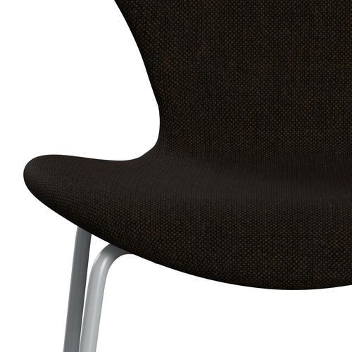 Fritz Hansen 3107 stol helt vadderad, silvergrå/hallingdal svart/brun