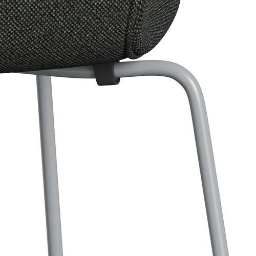 Fritz Hansen 3107 stol helt vadderad, silvergrå/hallingdal svart/grå (HAL368)