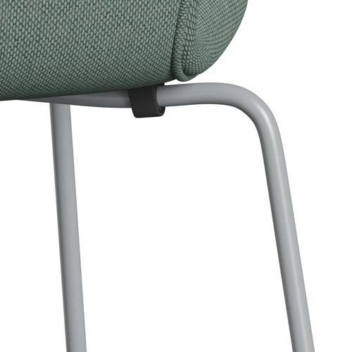 Fritz Hansen 3107 Stol helt vadderad, silvergrå/omvägg aqua/neutral