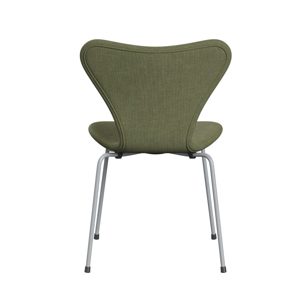 Fritz Hansen 3107 stol helt vadderad, silvergrå/remix grön