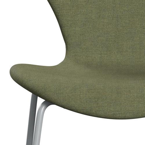 Fritz Hansen 3107 stol helt vadderad, silvergrå/remix grön