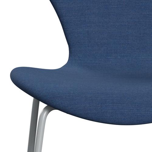 Fritz Hansen 3107 stol helt vadderad, silvergrå/remix koboltblå