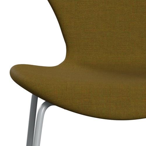 Fritz Hansen 3107 stol helt vadderad, silvergrå/remix orange/grön